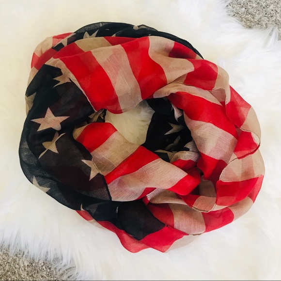 NWT | Vintage American Flag Infinity Scarf - Picture 4 of 7